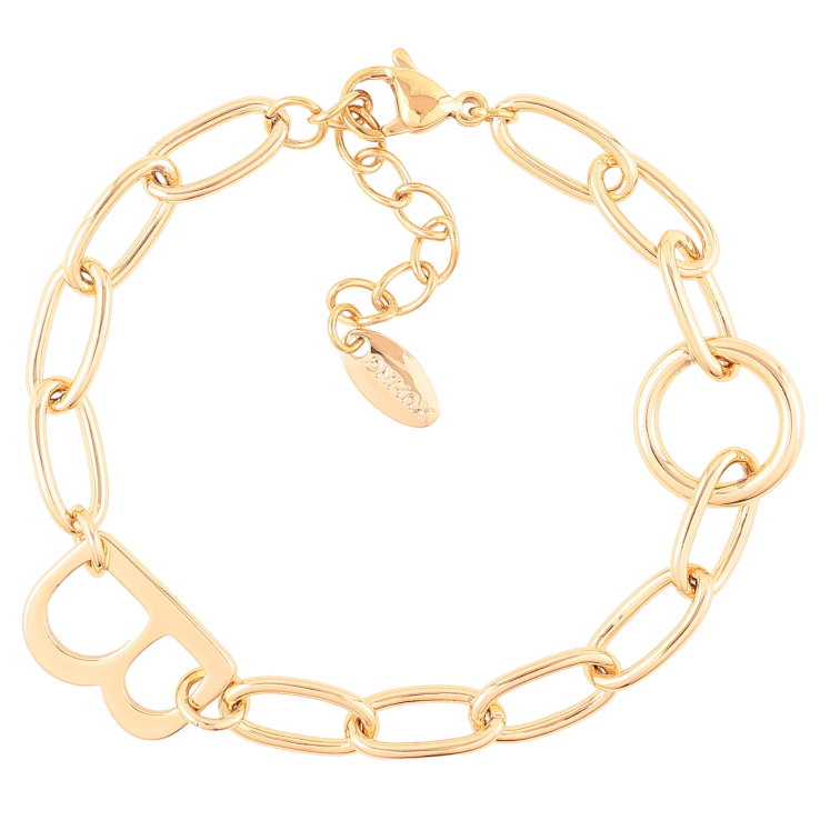 Браслет Xuping Позолота 18K Цепочка с буквой В длинна с доп. цепочкой 16.5-20см х 6мм фото №7