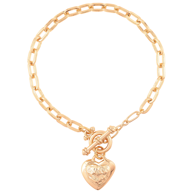 Браслет Xuping Позолота 18K «Ланцюжок з підвіскою сердечко» довжина 18.5см х 4мм фото №1