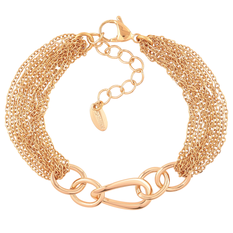 Браслет Xuping Позолота 18K Комбинированная цепочка длинна с доп. цепочкой 18.5-23см х 10мм фото №1 Браслет Xuping Позолота 18K Комбинированная цепочка длинна с доп. цепочкой 18.5-23см х 10мм фото №1