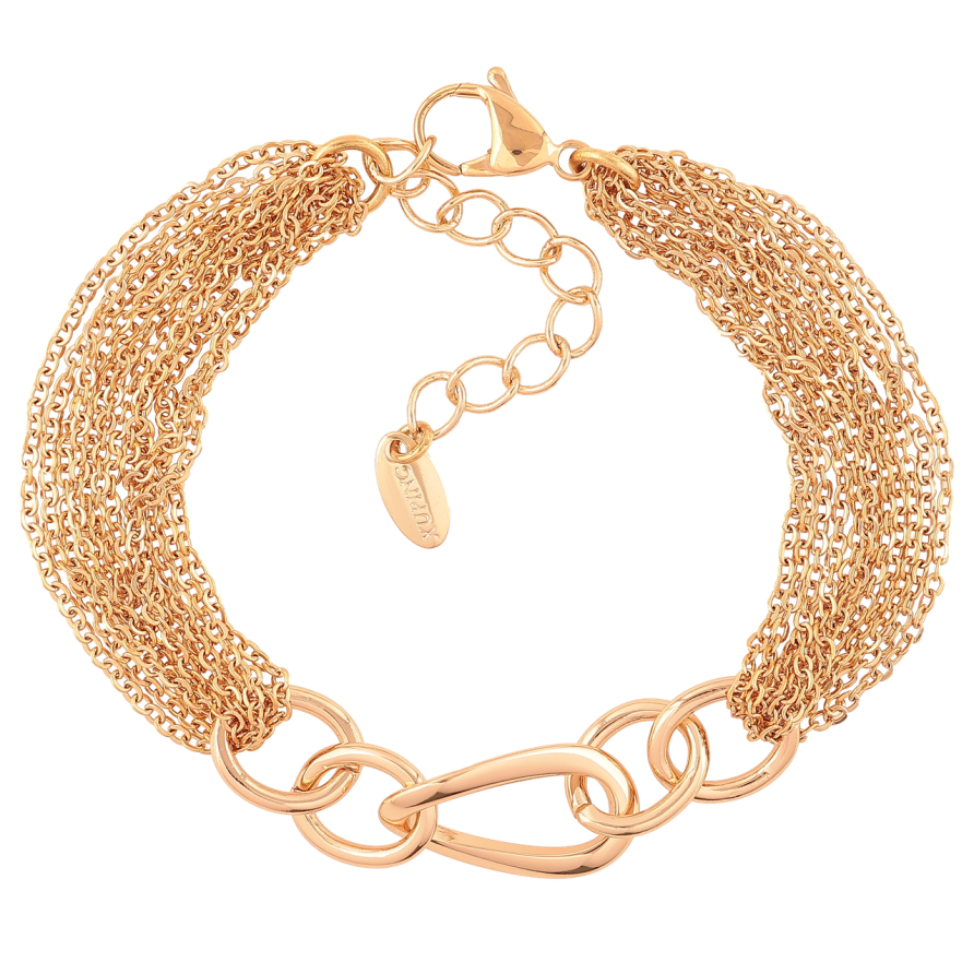Браслет Xuping Позолота 18K Комбинированная цепочка длинна с доп. цепочкой 18.5-23см х 10мм фото №1 Браслет Xuping Позолота 18K Комбинированная цепочка длинна с доп. цепочкой 18.5-23см х 10мм фото №1