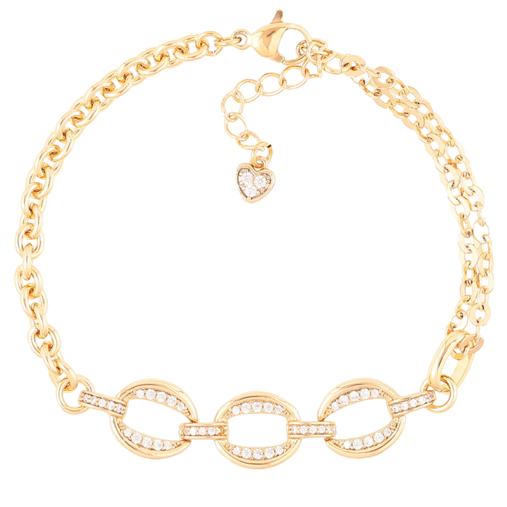 Браслет Xuping Позолота 18K Цепочка Комбинированная с вставкой длинна с доп. цепочкой 16.5-20см х 3-4мм фото №9 Браслет Xuping Позолота 18K Цепочка Комбинированная с вставкой длинна с доп. цепочкой 16.5-20см х 3-4мм фото №9