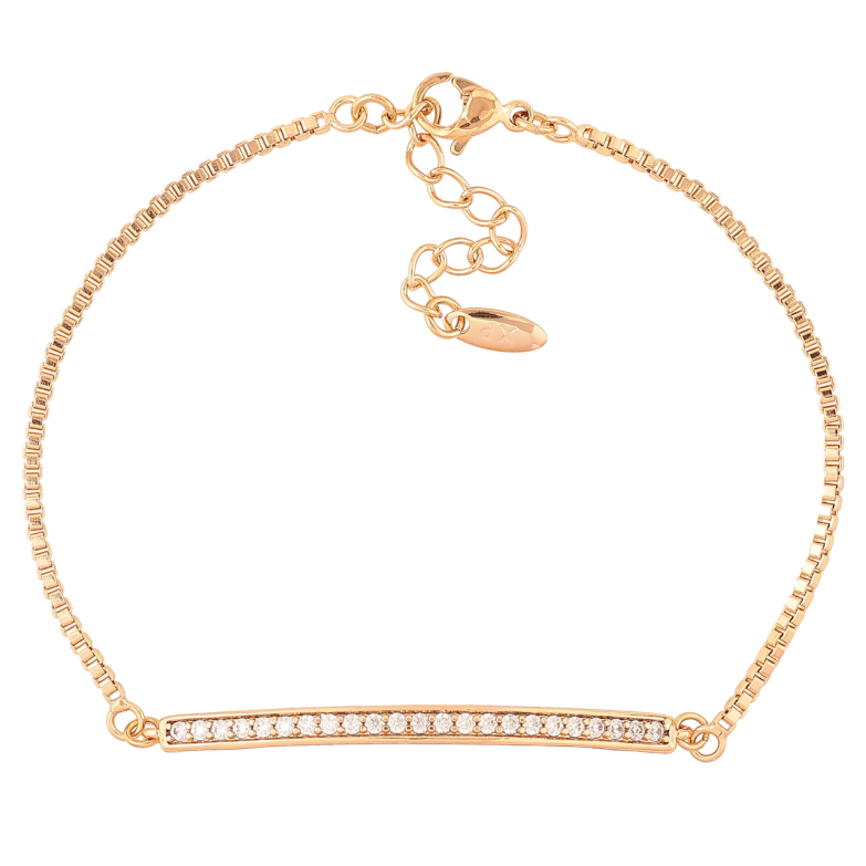 Браслет Xuping Позолота 18K Цепочка с дорожкой циркония длинна с доп. цепочкой 18-21см х 1.5мм фото №1