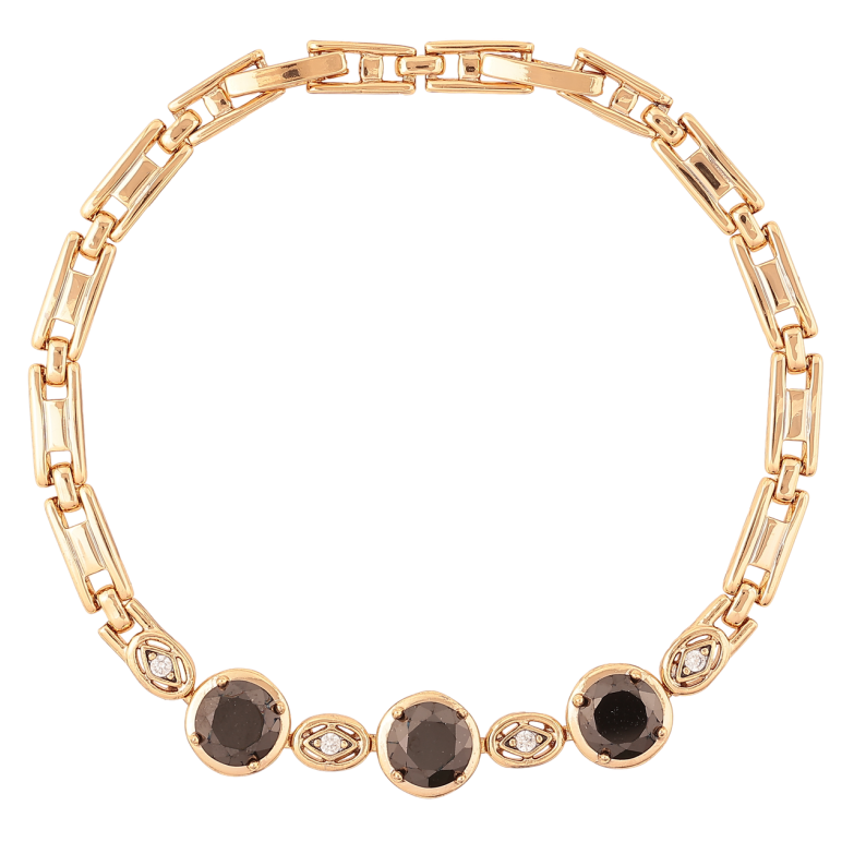 Браслет Xuping Позолота 18K «Чорні фіаніти» довжина з доп. замком 17,19.5см х 4мм фото №2 Браслет Xuping Позолота 18K «Чорні фіаніти» довжина з доп. замком 17,19.5см х 4мм фото №2