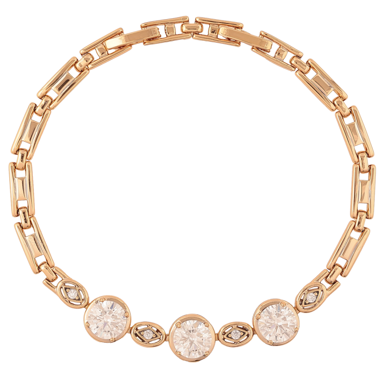 Браслет Xuping Позолота 18K Три фианита длинна с доп. замком 17,19.5см х 4мм фото №1 Браслет Xuping Позолота 18K Три фианита длинна с доп. замком 17,19.5см х 4мм фото №1