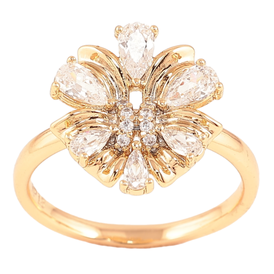 Кольцо Xuping Позолота 18K Кристальный цветок фото №1 Кольцо Xuping Позолота 18K Кристальный цветок фото №1