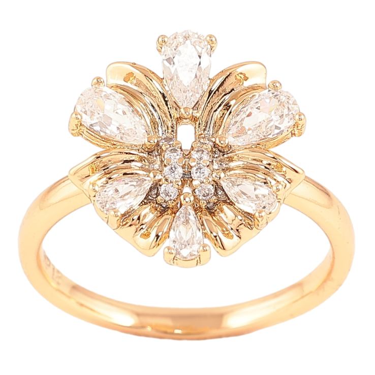 Кольцо Xuping Позолота 18K Кристальный цветок фото №18 Кольцо Xuping Позолота 18K Кристальный цветок фото №18