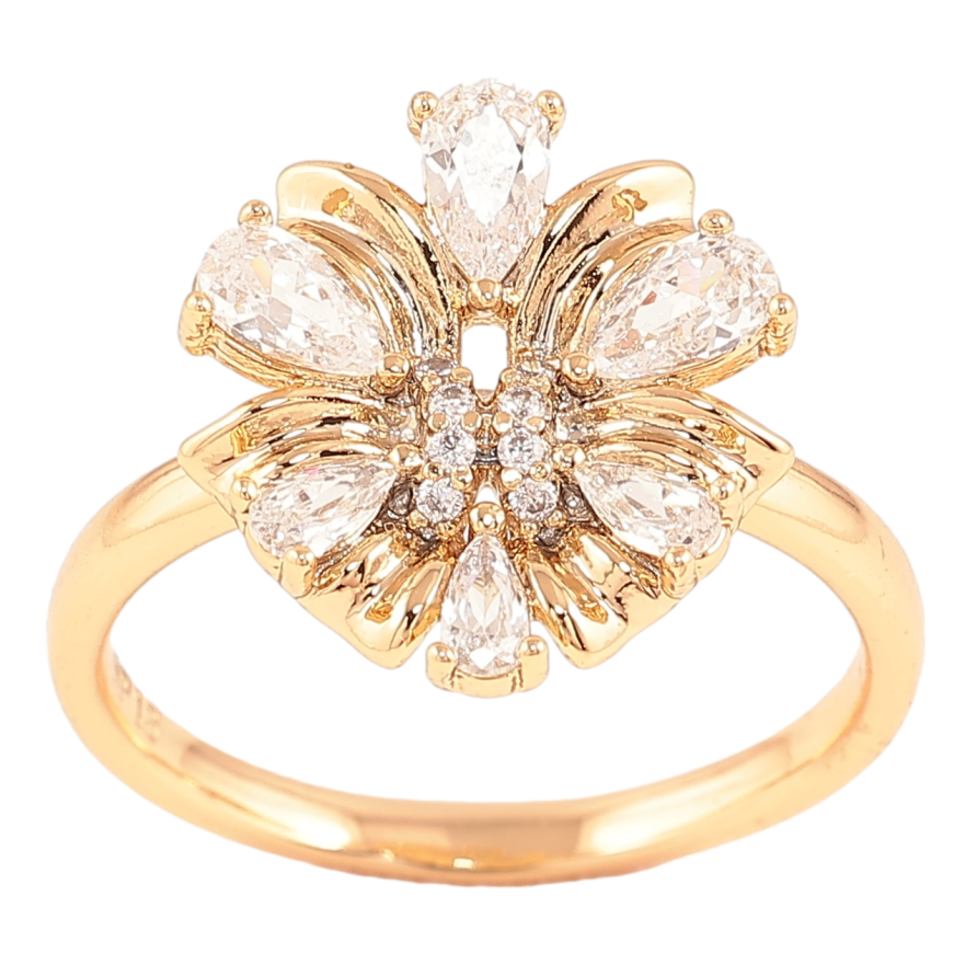Кольцо Xuping Позолота 18K Кристальный цветок фото №1 Кольцо Xuping Позолота 18K Кристальный цветок фото №1