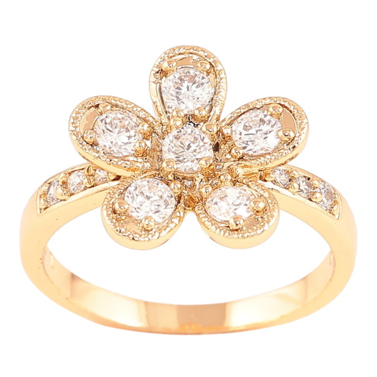 Кольцо Xuping Позолота 18K Кристальный цветок фото №1 Кольцо Xuping Позолота 18K Кристальный цветок фото №1