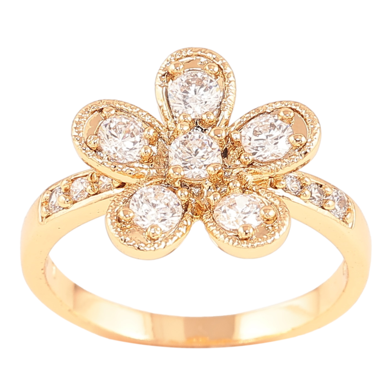 Кольцо Xuping Позолота 18K Кристальный цветок фото №1 Кольцо Xuping Позолота 18K Кристальный цветок фото №1