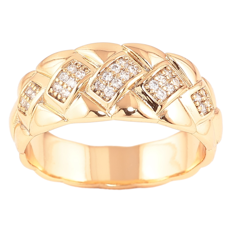 Каблучка Xuping Позолота 18K «Візерунок з цирконієм» фото №1