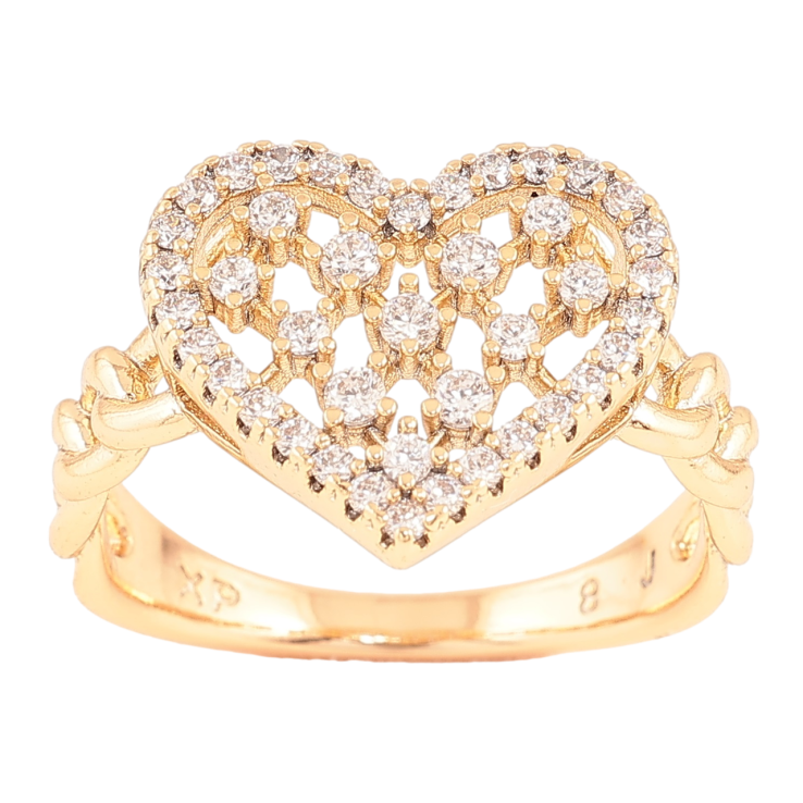 Каблучка Xuping Позолота 18K «Серце з цирконієм» фото №10