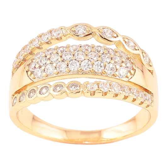Кольцо Xuping Позолота 18K Инкрустация цирконием фото №1
