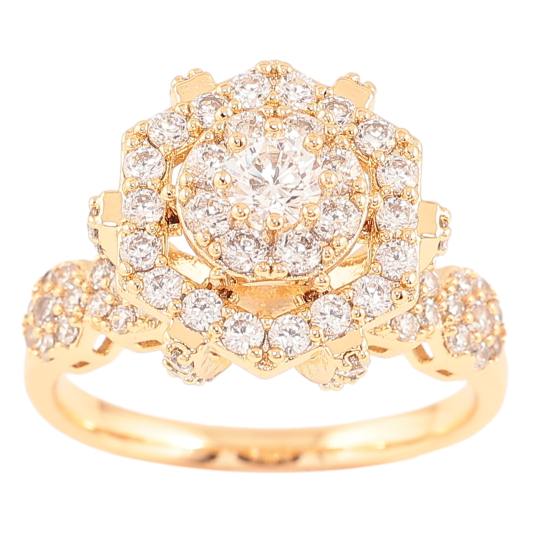 Кольцо Xuping Позолота 18K Инкрустация цирконием фото №1