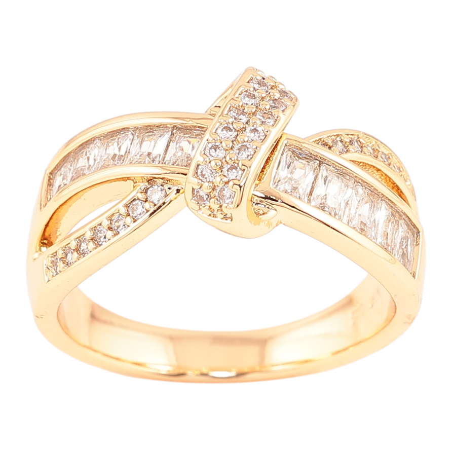 Каблучка Xuping Позолота 18K «Візерунок із доріжок цирконію» фото №1