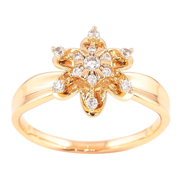 Каблучка Xuping Позолота 18K «Квітка з цирконієм» фото №19