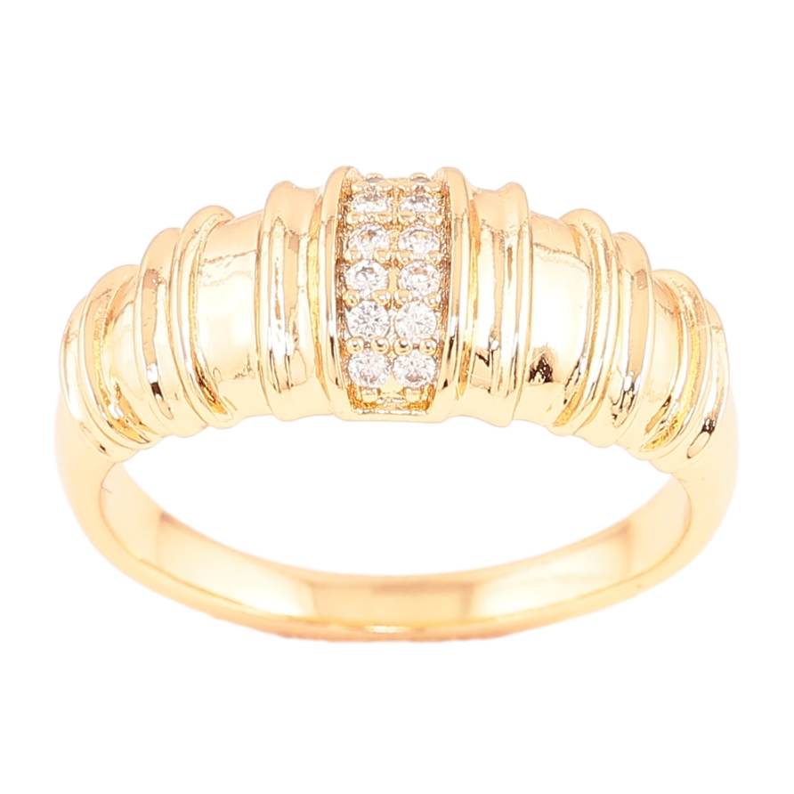 Каблучка Xuping Позолота 18K «Візерунок з цирконієм» фото №1