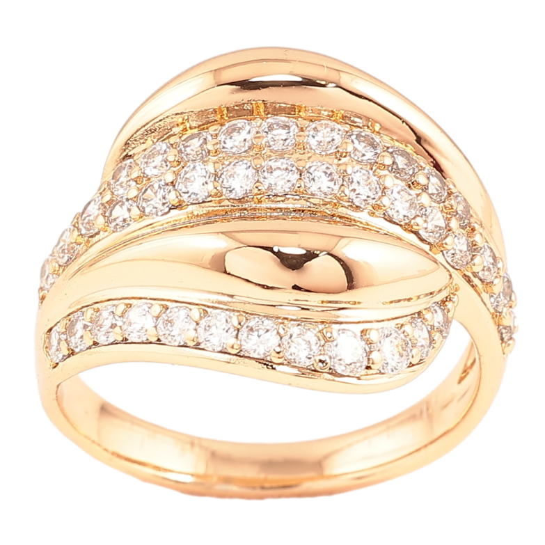 Каблучка Xuping Позолота 18K «Візерунок з цирконієм» фото №2 Каблучка Xuping Позолота 18K «Візерунок з цирконієм» фото №2