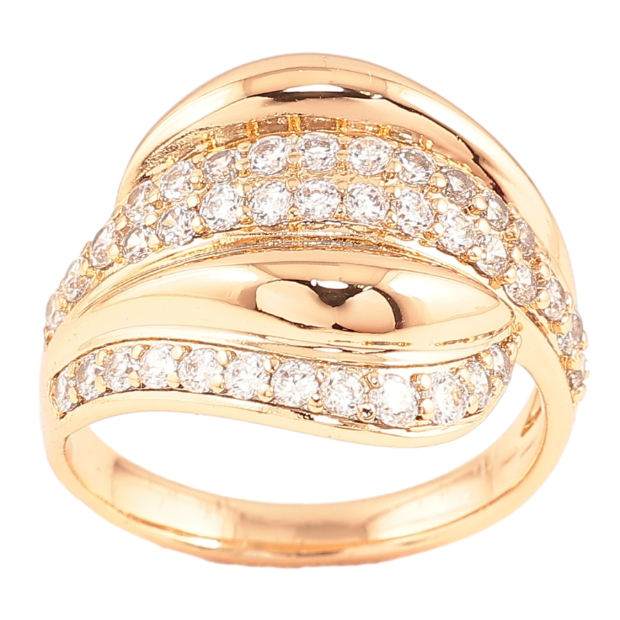 Каблучка Xuping Позолота 18K «Візерунок з цирконієм» фото №1 Каблучка Xuping Позолота 18K «Візерунок з цирконієм» фото №1