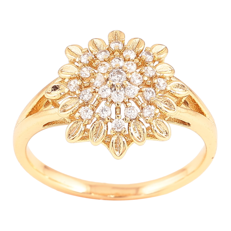 Каблучка Xuping Позолота 18K «Квітка з цирконієм» фото №1 Каблучка Xuping Позолота 18K «Квітка з цирконієм» фото №1