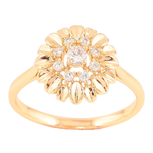 Кольцо Xuping Позолота 18K Декоративный кристальный цветок фото №1
