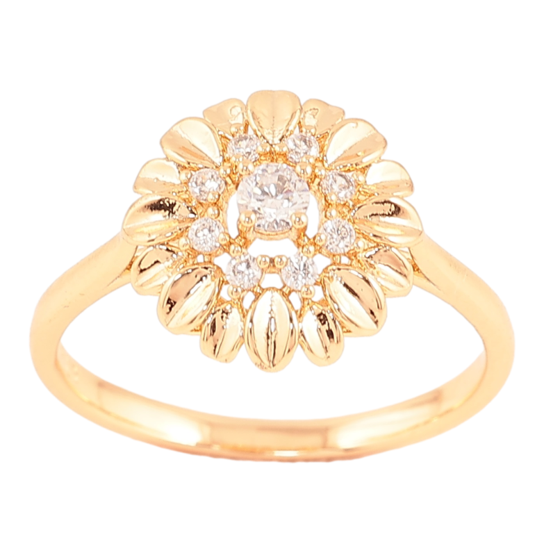 Каблучка Xuping Позолота 18K «Декоративна кришталева квітка» фото №1 Каблучка Xuping Позолота 18K «Декоративна кришталева квітка» фото №1