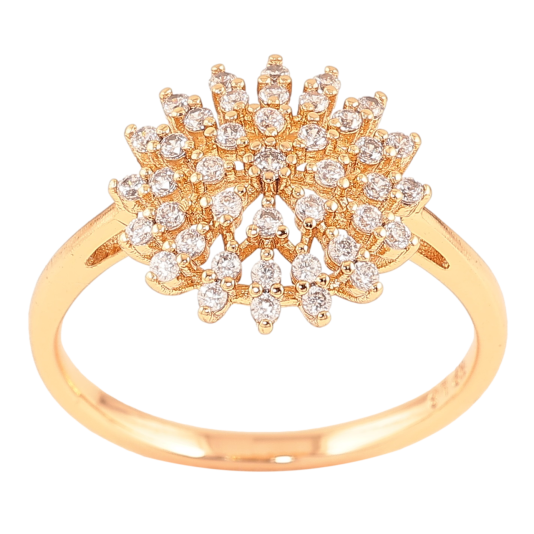 Кольцо Xuping Позолота 18K Цветок с инкрустацией цирконием фото №1