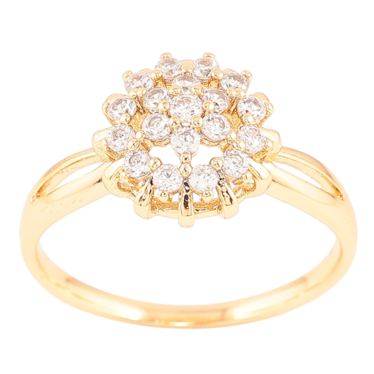 Кольцо Xuping Позолота 18K Цветок с инкрустацией цирконием фото №1