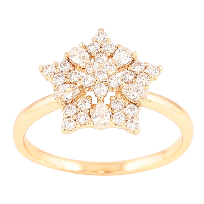 Кольцо Xuping Позолота 18K Звезда с инкрустацией цирконием фото №2