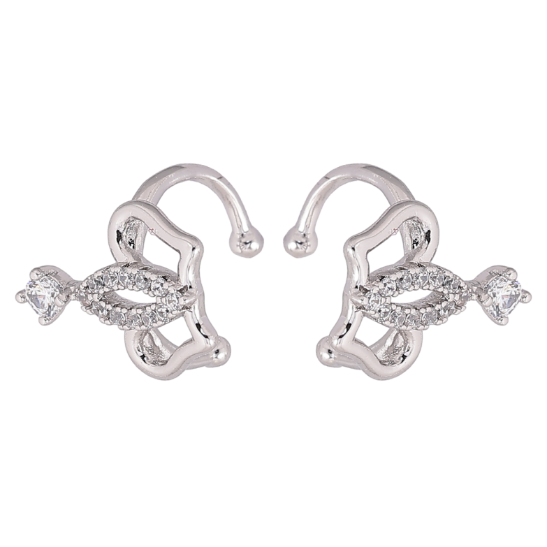 Серьги Xuping Родий каффы Корона фото №1