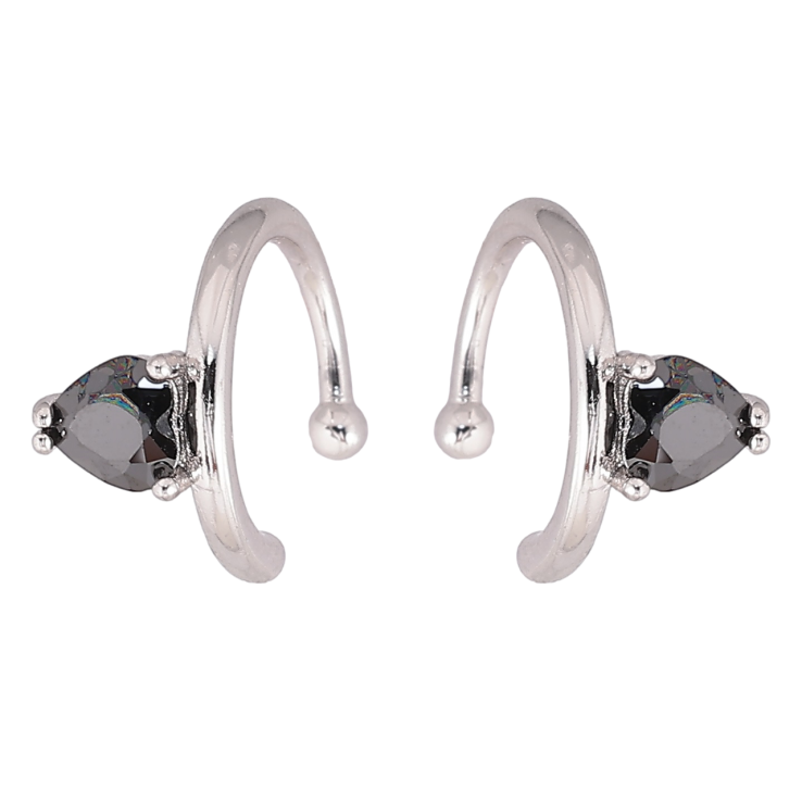 Сережки Xuping Родій кафи «Чорні кришталеві сердечка» фото №22