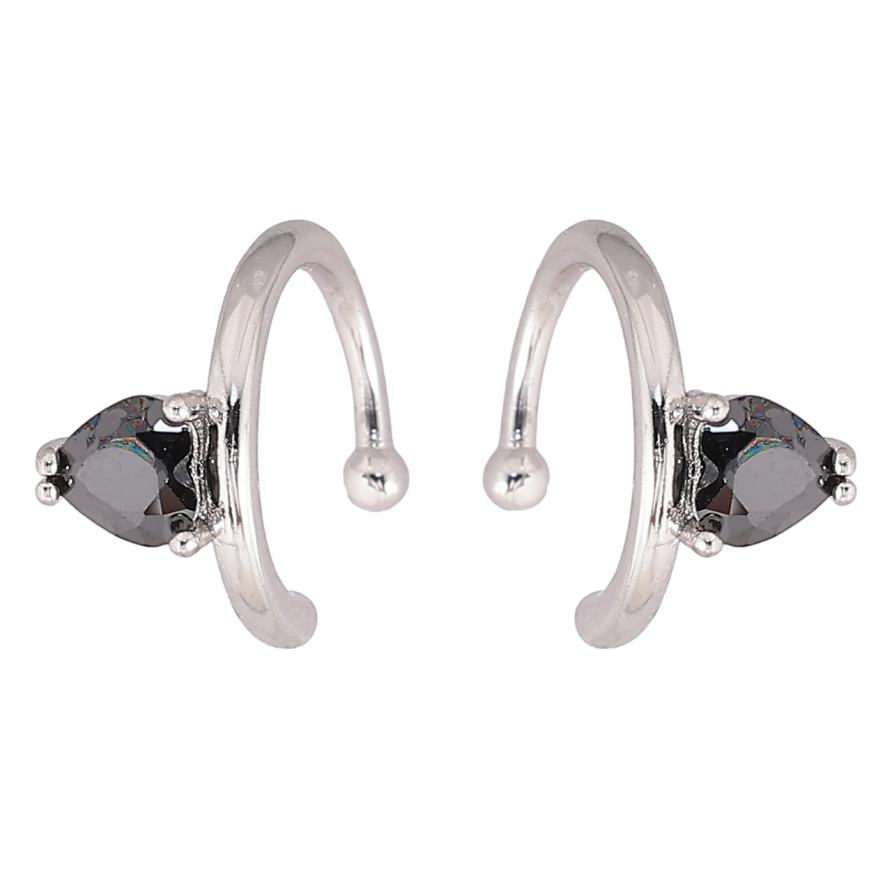 Сережки Xuping Родій кафи «Чорні кришталеві сердечка» фото №1