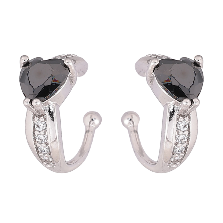 Сережки Xuping Родій кафи «Чорні кришталеві сердечка» фото №15