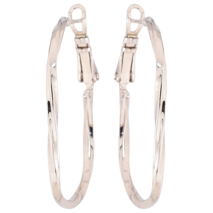 Серьги Xuping Родий итальянский замок Овальные фото №11