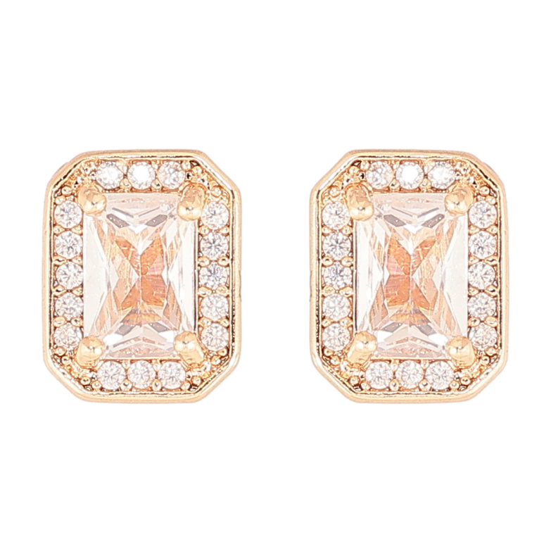 Серьги Xuping M&L Цвет 18K пусеты Фианиты в обрамлении циркония фото №2