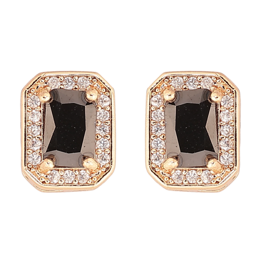 Сережки Xuping M&L Колір 18K пусети «Чорні фіаніти в обрамленні цирконію» фото №1