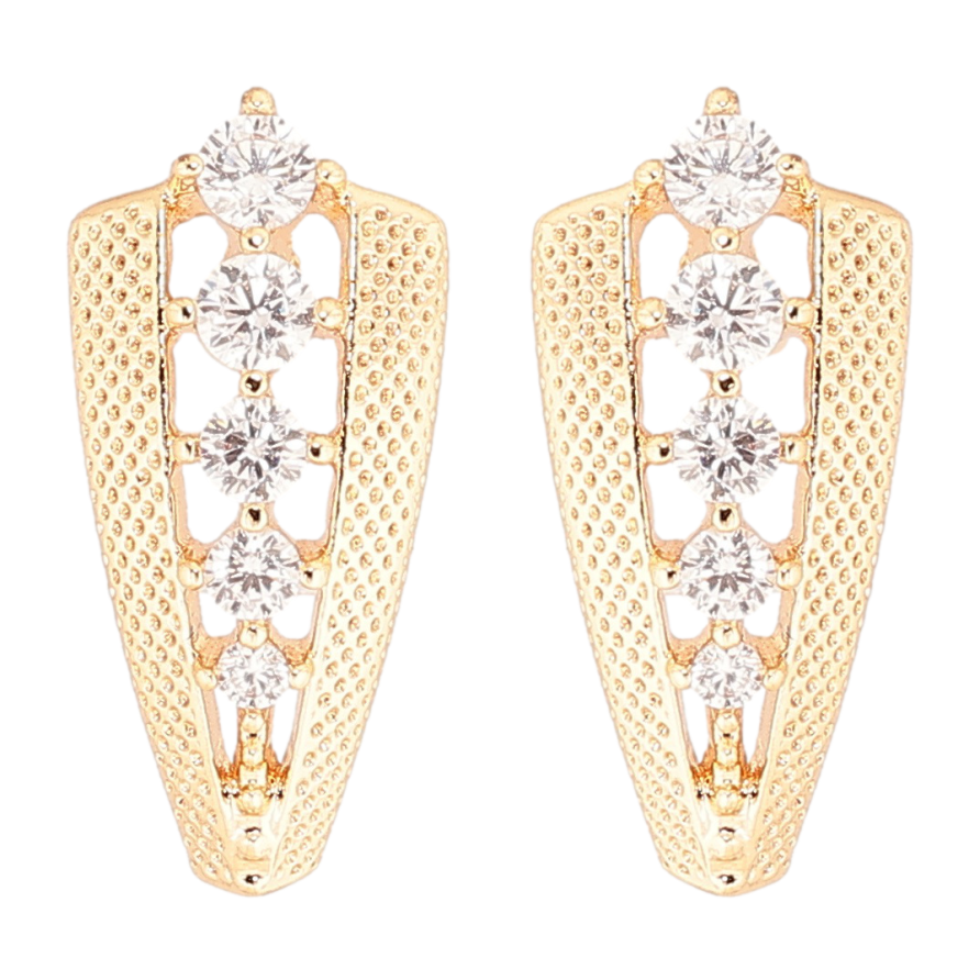 Сережки Xuping M&L Колір 18K пусети «Декоративний візерунок з фіанітами» фото №1