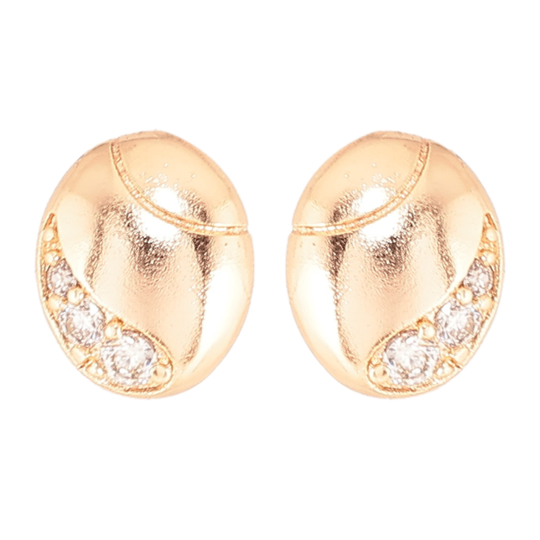 Сережки Xuping M&L Колір 18K пусети «Овали з візерунком цирконієм» фото №1