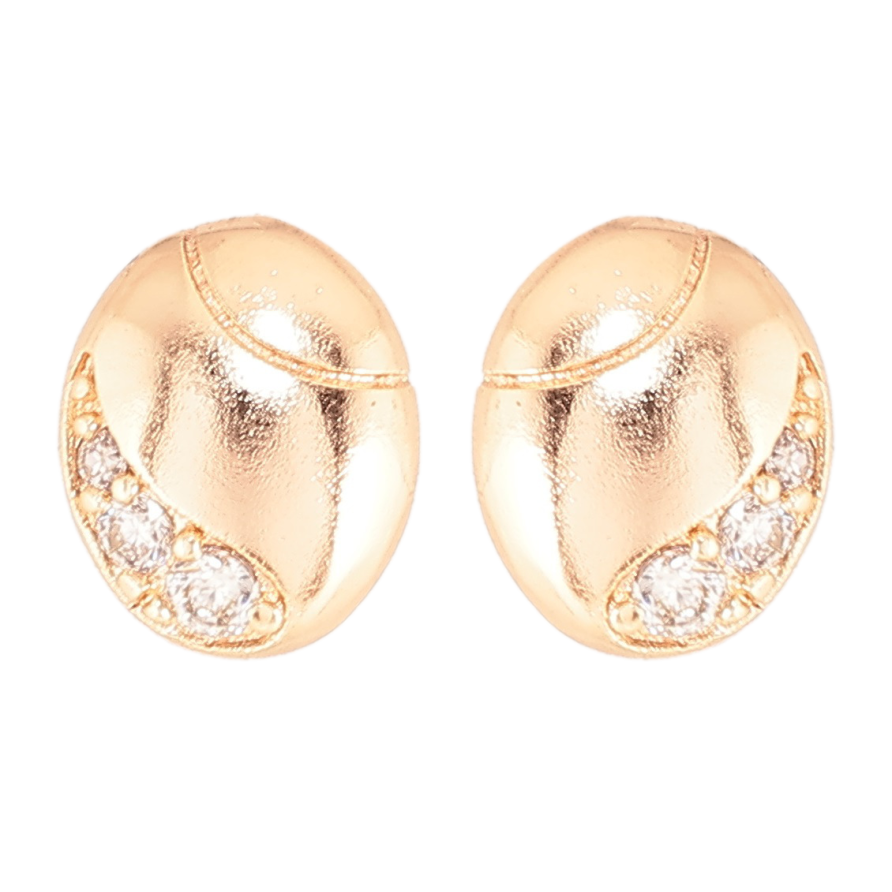 Сережки Xuping M&L Колір 18K пусети «Овали з візерунком цирконієм» фото №1