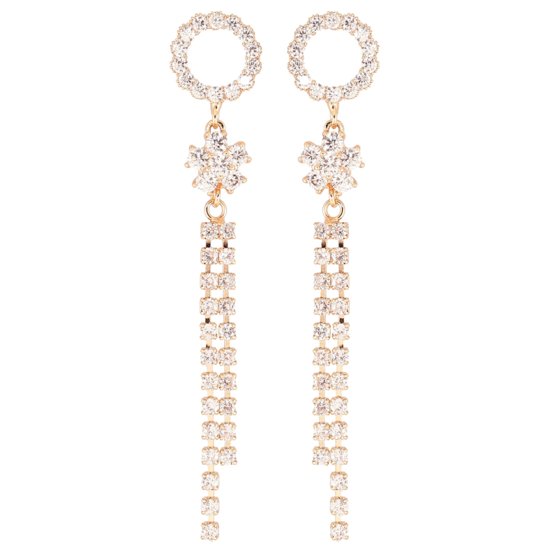 Серьги Xuping M&L Цвет 18K пусеты Кристальные подвески фото №1