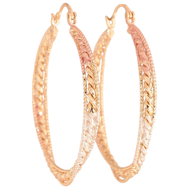 Серьги Xuping M&L Цвет 18K кольца (конго) Декоративный узор с прокраской эмалью ø 4см фото №1