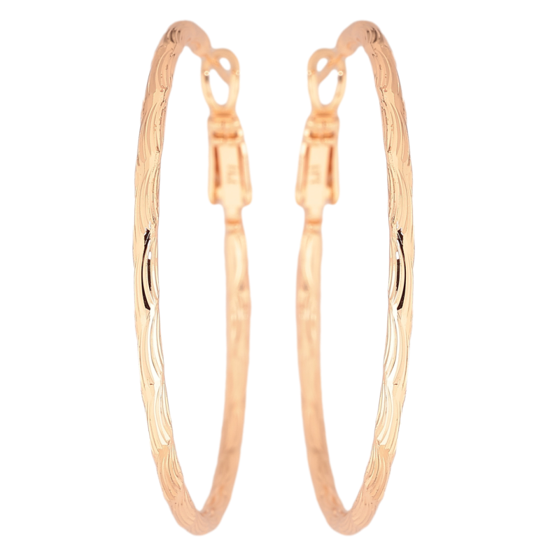 Сережки Xuping M&L Колір 18K кільця (конго) «Декоративний візерунок» ø 4см фото №1 Сережки Xuping M&L Колір 18K кільця (конго) «Декоративний візерунок» ø 4см фото №1