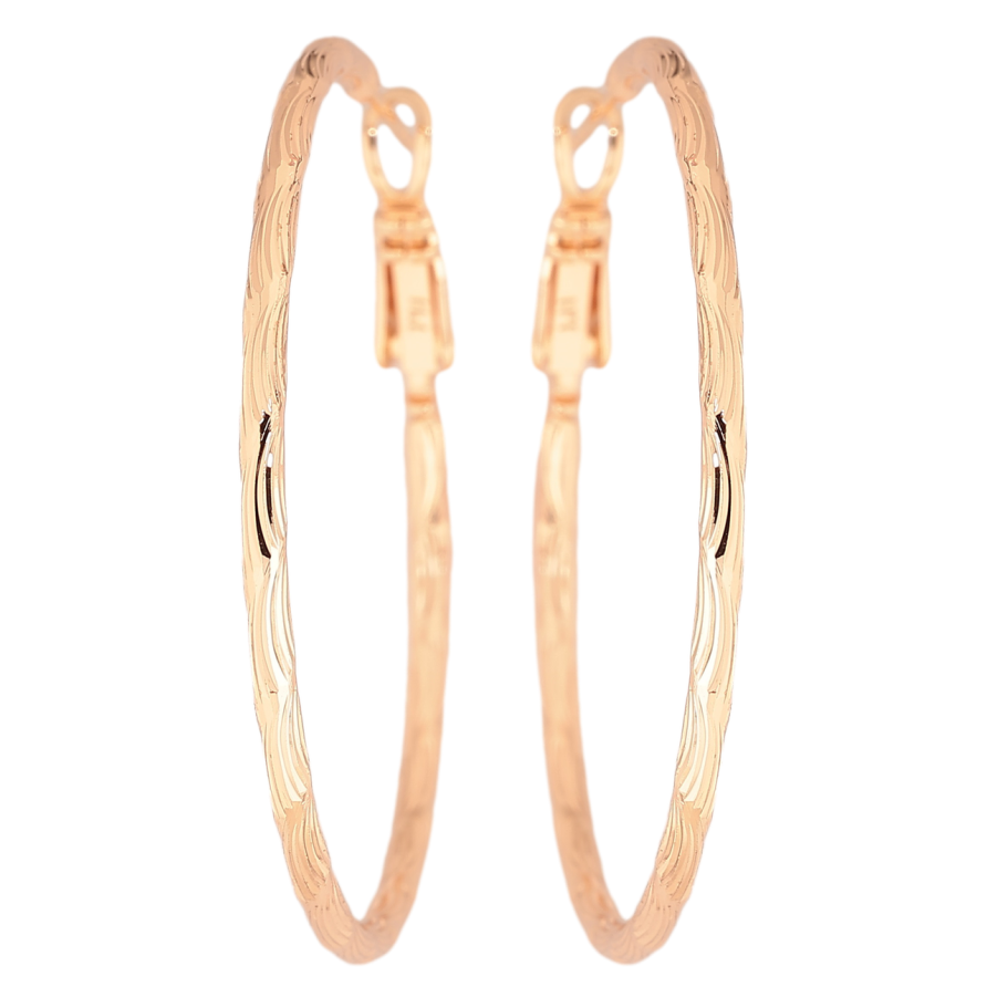 Сережки Xuping M&L Колір 18K кільця (конго) «Декоративний візерунок» ø 4см фото №1 Сережки Xuping M&L Колір 18K кільця (конго) «Декоративний візерунок» ø 4см фото №1