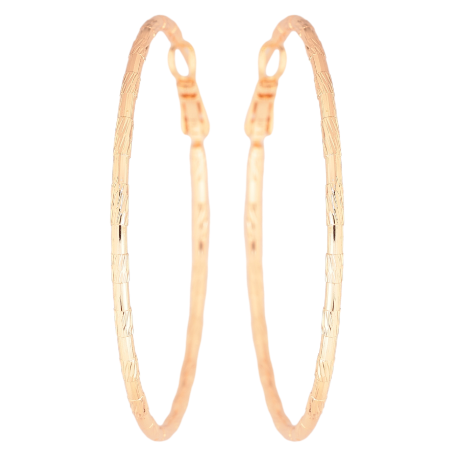 Сережки Xuping M&L Колір 18K кільця (конго) «Декоративний візерунок» ø 5см фото №1