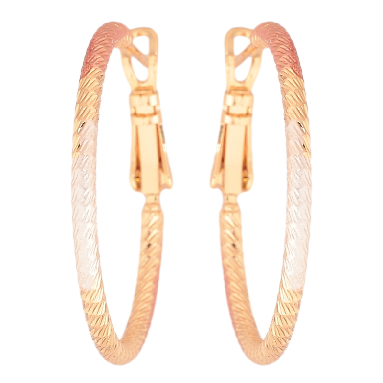 Сережки Xuping M&L Колір 18K кільця (конго) «Декоративний візерунок, пофарбовані емаллю» ø 3см фото №1 Сережки Xuping M&L Колір 18K кільця (конго) «Декоративний візерунок, пофарбовані емаллю» ø 3см фото №1