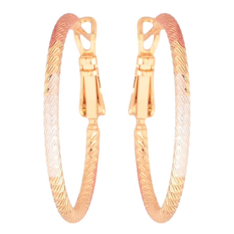 Сережки Xuping M&L Колір 18K кільця (конго) «Декоративний візерунок, пофарбовані емаллю» ø 3см фото №1 Сережки Xuping M&L Колір 18K кільця (конго) «Декоративний візерунок, пофарбовані емаллю» ø 3см фото №1