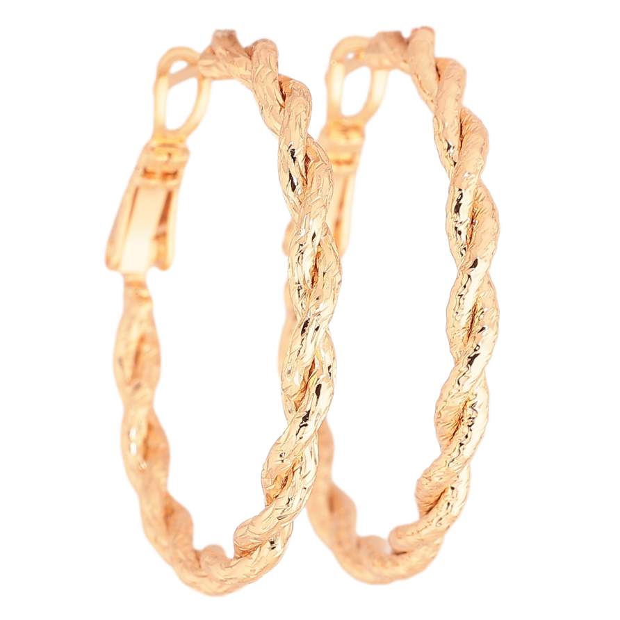 Серьги Xuping M&L Цвет 18K кольца (конго) Спиральный узор ø 3см фото №1 Серьги Xuping M&L Цвет 18K кольца (конго) Спиральный узор ø 3см фото №1