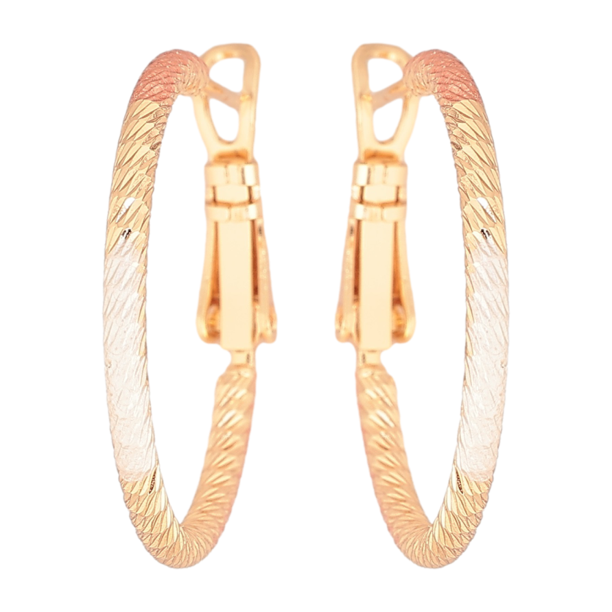 Сережки Xuping M&L Колір 18K кільця (конго) «Декоративний візерунок, пофарбовані емаллю» ø 2.5см фото №1