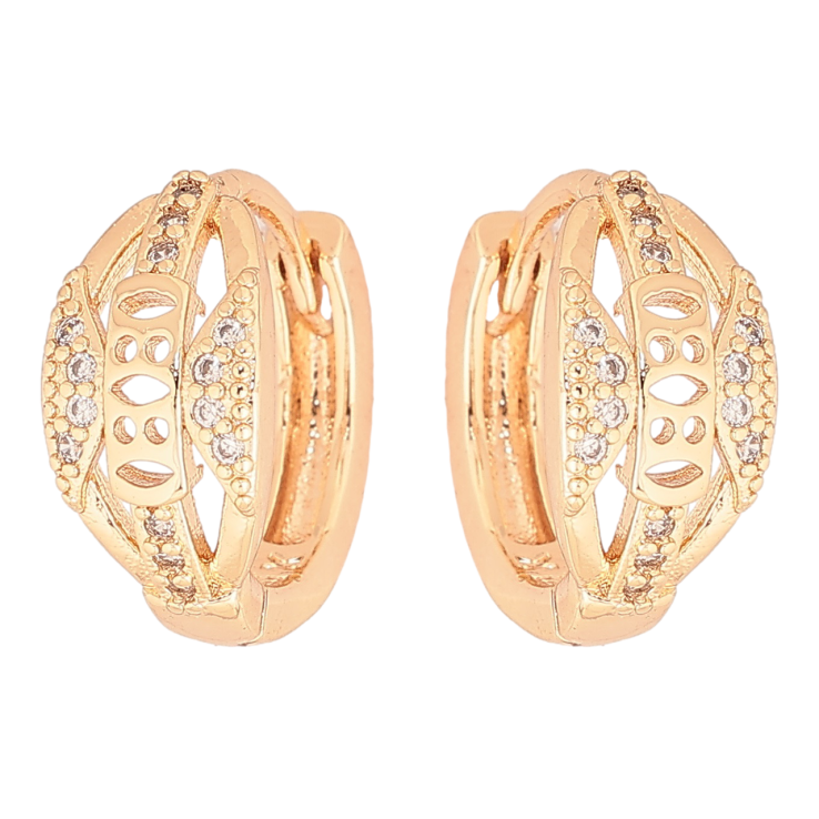 Серьги Xuping M&L Цвет 18K колечки Резной узор с цирконием фото №18