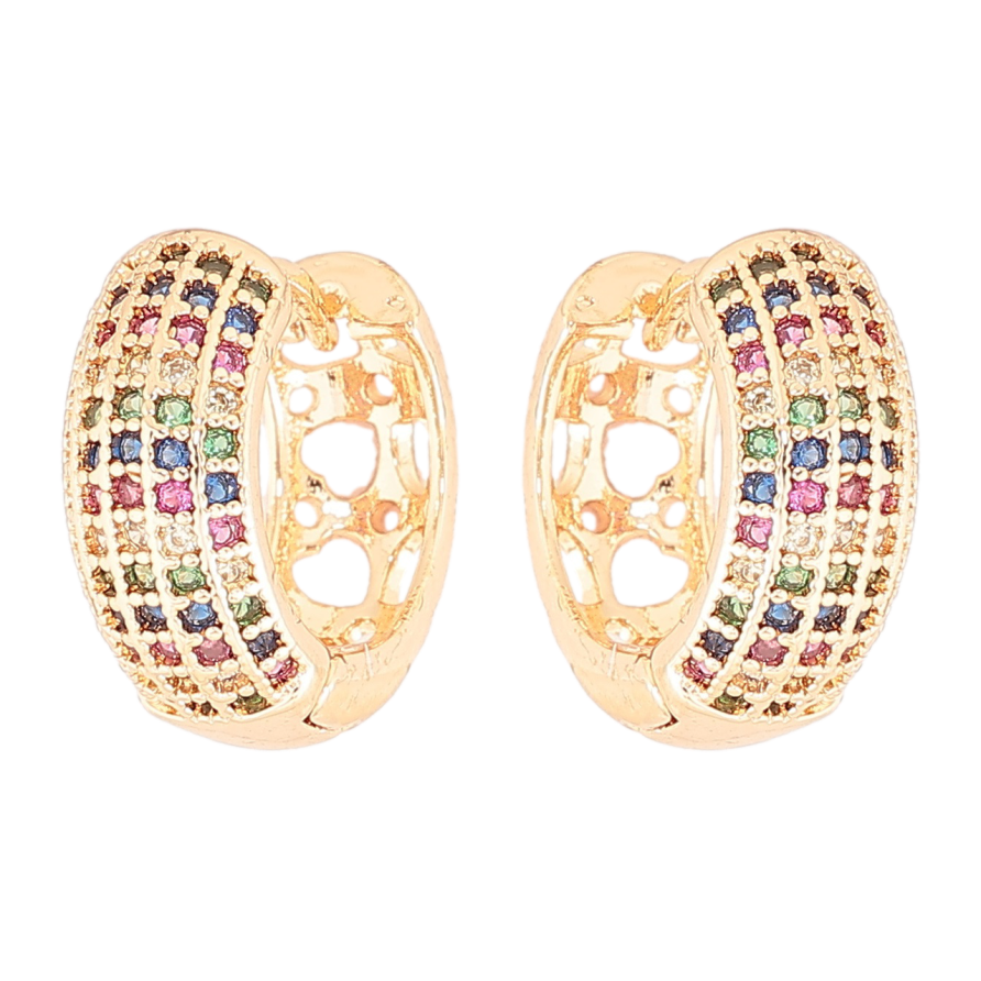 Сережки Xuping M&L Колір 18K колечка «Інкрустація різнокольоровим цирконієм» фото №1