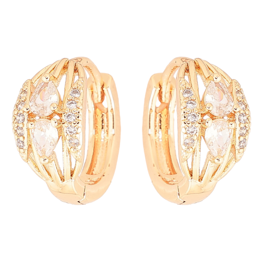 Сережки Xuping M&L Колір 18K колечка «Візерунок з цирконієм» фото №1